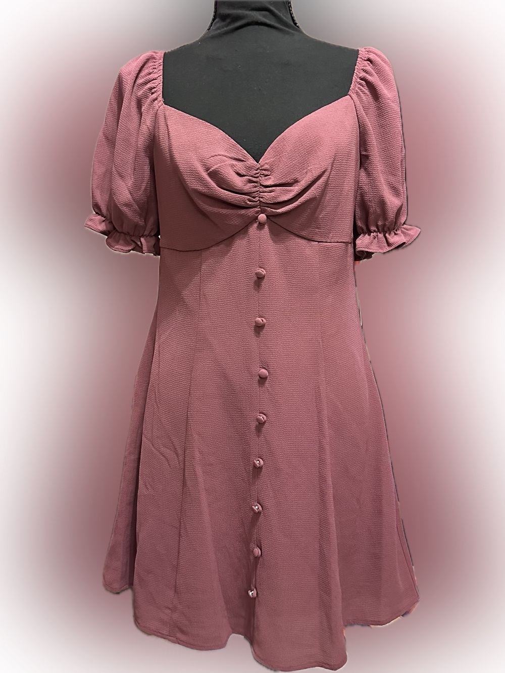 City Studio Dusty Rose Button-Front Midi Dress